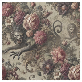 Château des Loups - Gothic Påstående Tile Tyg