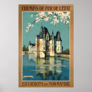 Château d'Ô Orne Normandie Frankrike Vintage Resa Poster