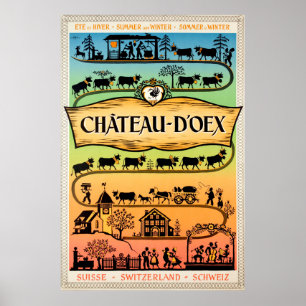 Château-d'Oex,Vaud,Schweiz,Travel Poster