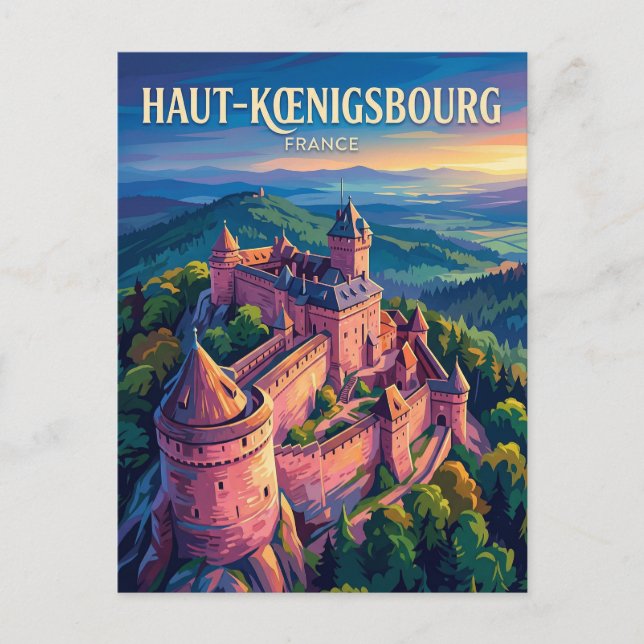 Château du Haut-Kœnigsbourg Frankrike Vykort (Framsida)