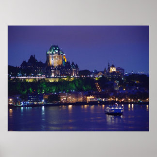 Chateau Frontenac Castle Night Quebec City Poster
