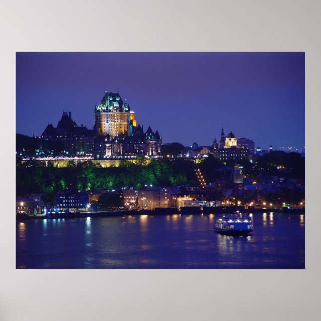 Chateau Frontenac Castle Night Quebec City Poster (Framsidan)