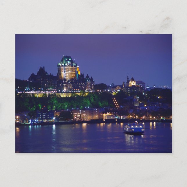 Chateau Frontenac Castle Night Quebec-vykort Vykort (Framsida)