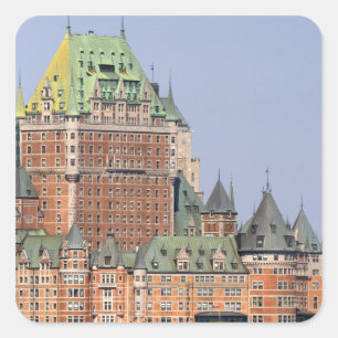 Château Frontenac i Québec, Kanada. Fyrkantigt Klistermärke