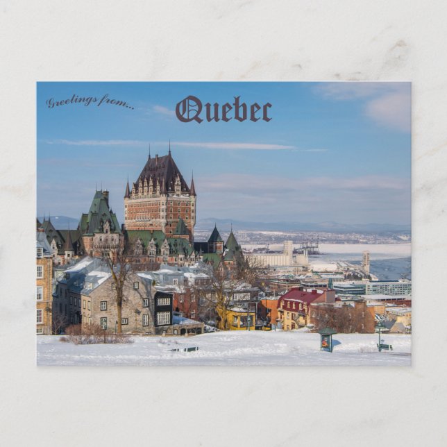 Chateau Frontenac Quebec City Quebec Vykort (Framsida)
