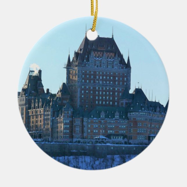Chateau Frontenac, Quebec, Kanada Julgransprydnad Keramik (Framsidan)
