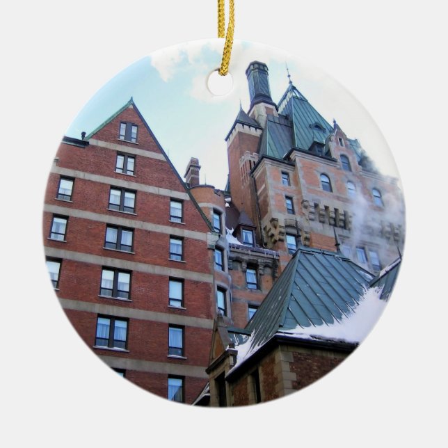 Chateau Frontenac, Quebec, Kanada Julgransprydnad Keramik (Framsidan)