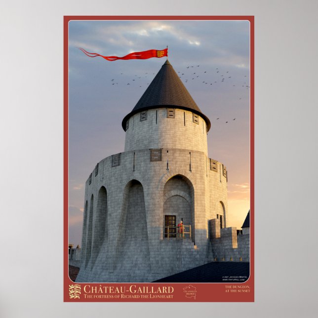CHÂTEAU-GAILLARD - behållan vid solnedgången Poste Poster (Framsidan)