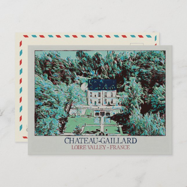 Château-Gaillard i Loire-dalen, Frankrike Vykort (Fram/baksida)