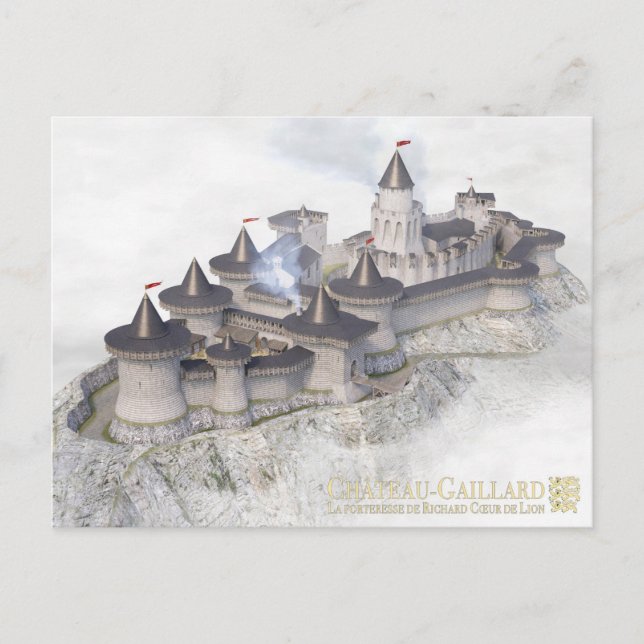 Château-Gaillard, sur la mer de brume hivernale, Vykort (Framsida)