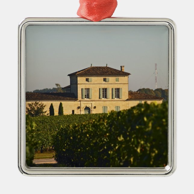 Chateau Lafleur Petrus och vingård, i Pomerol, Julgransprydnad Metall (Framsidan)