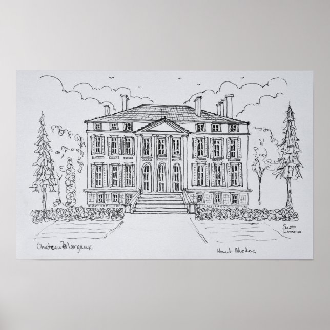 Chateau Margaux | Bordeaux, Frankrike Poster (Framsidan)