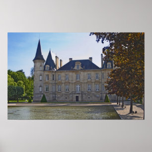 Chateau Pichon Longueville Baron och damm Poster