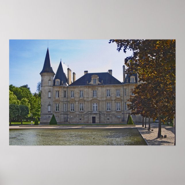 Chateau Pichon Longueville Baron och damm Poster (Framsidan)