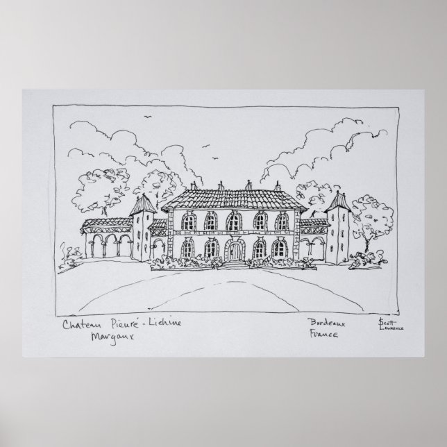 Chateau Prieure-Lichine, Margaux, Bordeaux Poster (Framsidan)