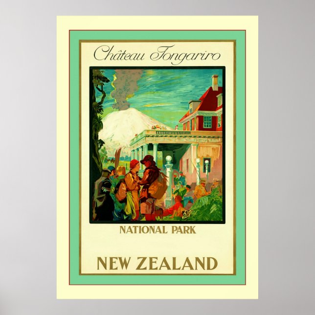 Château Tongariro ~ Nationalpark ~ Nya Zeeland Poster (Framsidan)