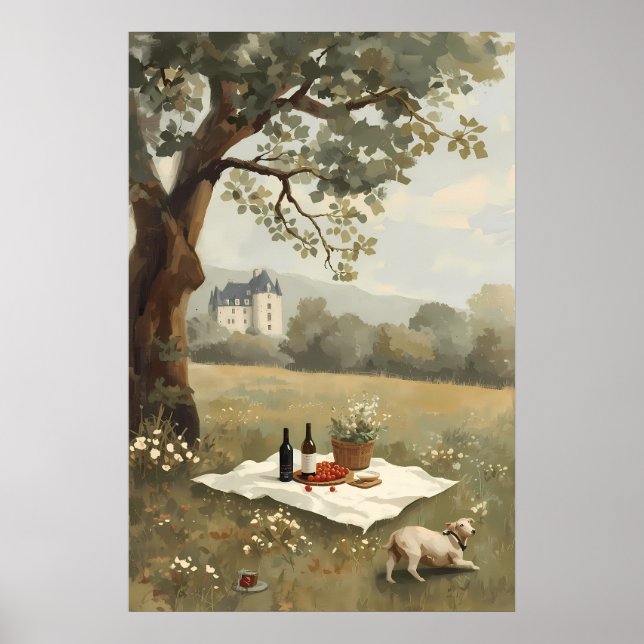 Chateaucore Picknickmålning Fransk landsbygd Poster (Framsidan)