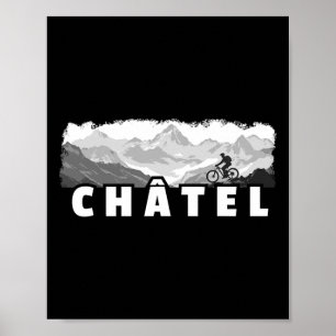 Châtel Frankrike Mountainbike Cykling Poster