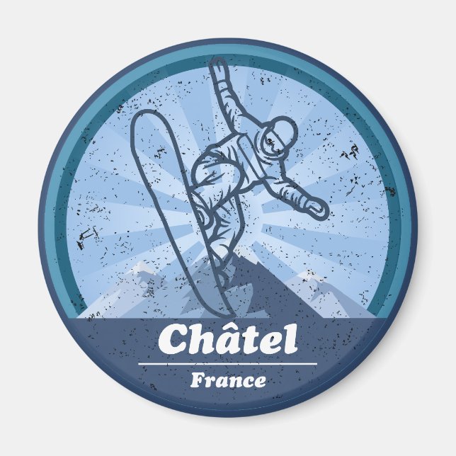 Châtel Station de ski - Snowboard Magnet (Framsidan)