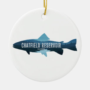 Chatfield Reservoir Colorado Fisk Julgransprydnad Keramik