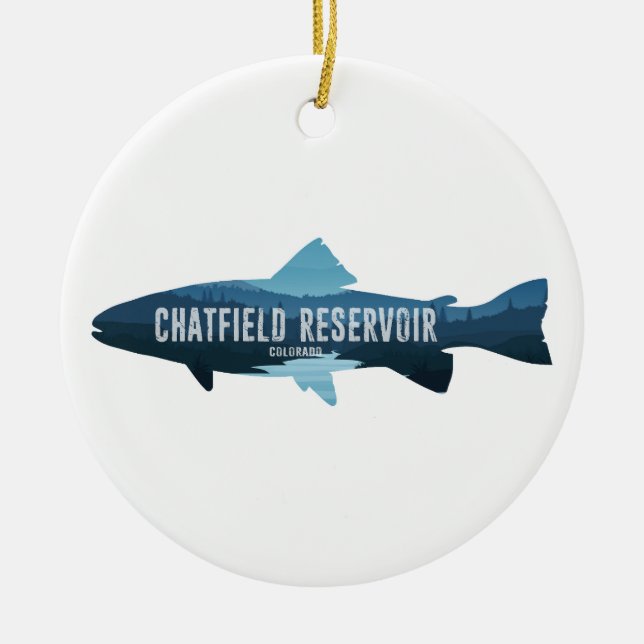 Chatfield Reservoir Colorado Fisk Julgransprydnad Keramik (Framsidan)