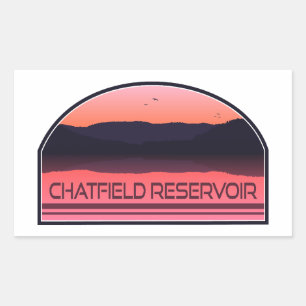 Chatfield Reservoir Colorado Red Sunrise Rektangulärt Klistermärke