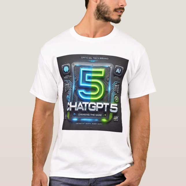 ChatGPT 5 AI T-Shirt | Futuristiska Tech & AI Älsk (Framsida)