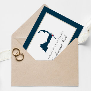 Chatham Cape Cod Blue Bröllop Tack Kort