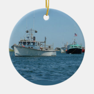 Chatham Harbor Boats Julgransprydnad Keramik
