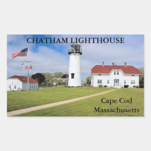 Chatham Lighthouse, Cape Cod Massachusetts Rektangulärt Klistermärke