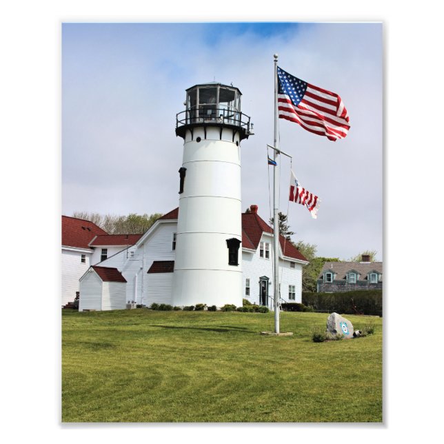 Chatham Lighthouse Cape Cod MORSA Photo Print Fototryck (Framsidan)