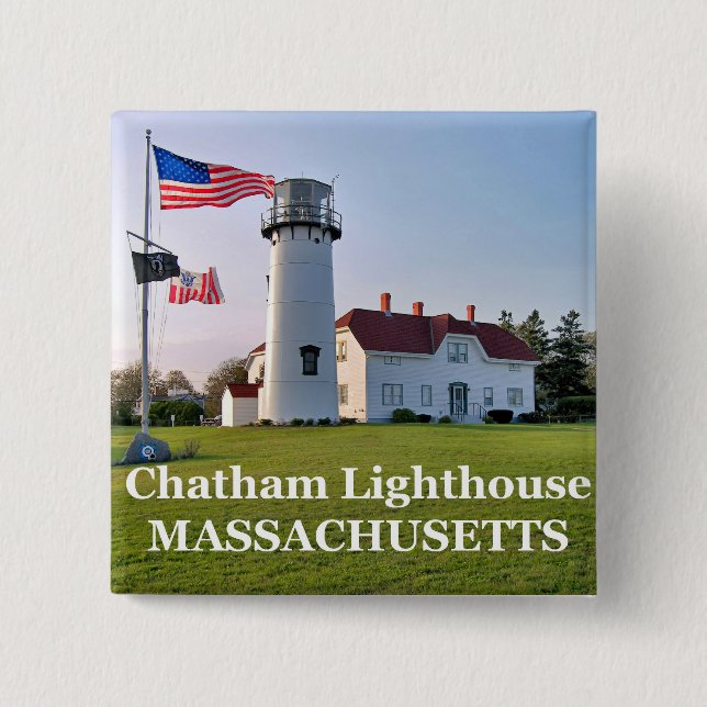 Chatham Lighthouse, Massachusetts Button Knapp (Framsida)