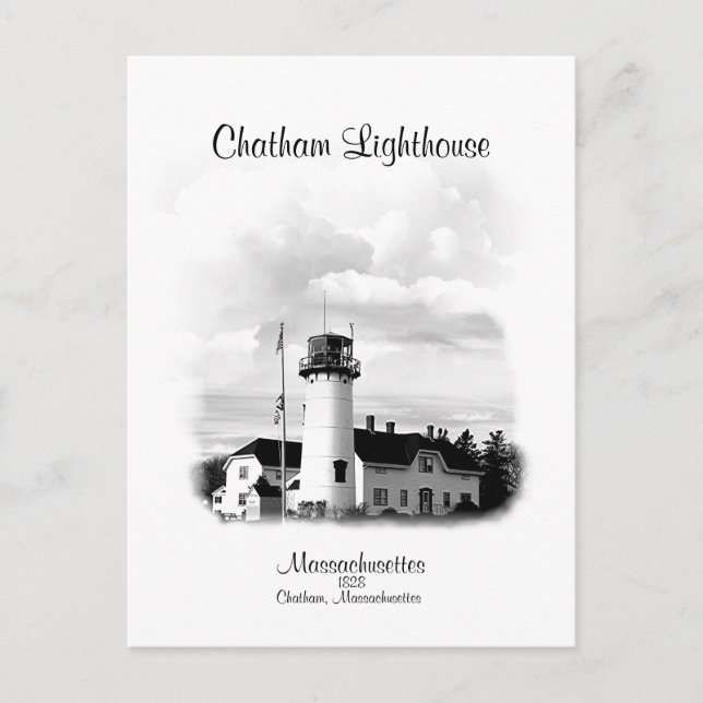 Chatham Lighthouse - Massachusetts Vykort (Framsida)