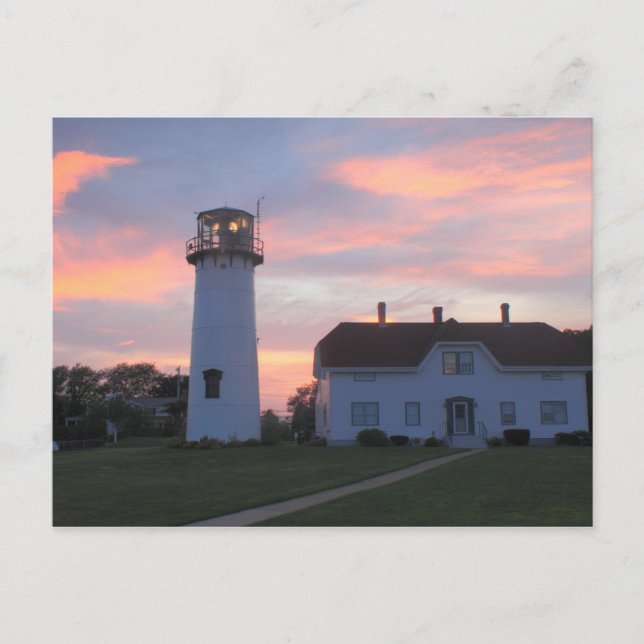 Chatham Lighthouse Sunset Vykort (Framsida)