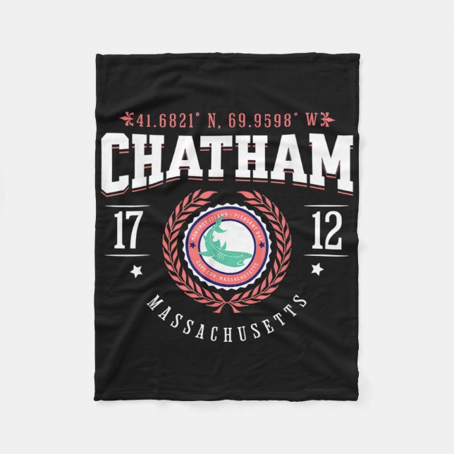 Chatham Morsa Cape Cod Souvenir Beach Shark Nautik Fleecefilt (Framsidan)