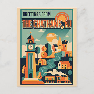 Chatham, New Jersey Retro Resor 1930-talet Vykort