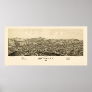 Chatham panorama- karta för NY - 1886 Poster