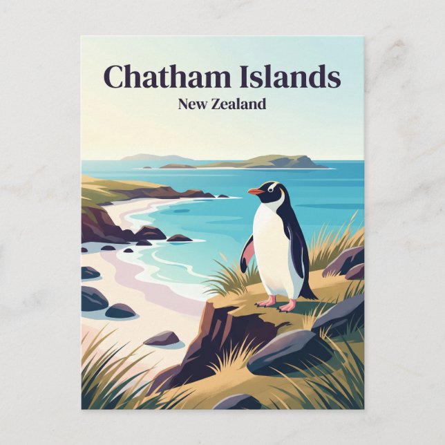 Chathamöarna Nya Zeeland Vykort (Framsida)