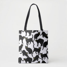 Chats Noirs sur Fond Blanc Tygkasse