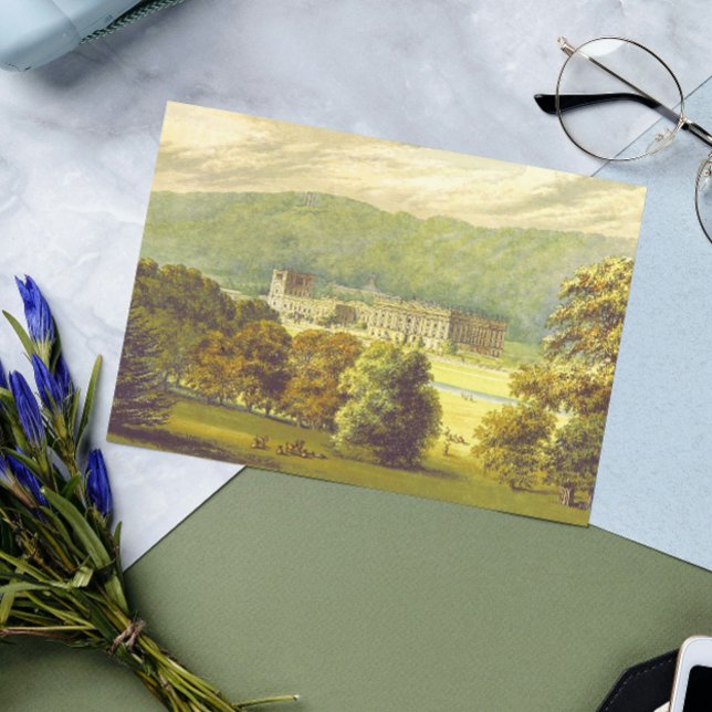 Chatsworth Derbyshire Jane Austen Darcy Pemberly Vykort (Skapare uppladdad)