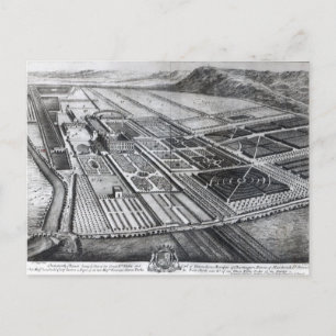 Chatsworth House, graverat av Johannes Kip Vykort