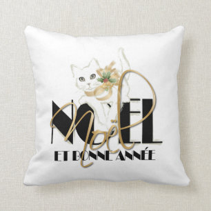 Chatta Blanc, Noël et Bonne Année Kudde