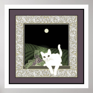 Chatta Blanc, Vin et la Lune Poster