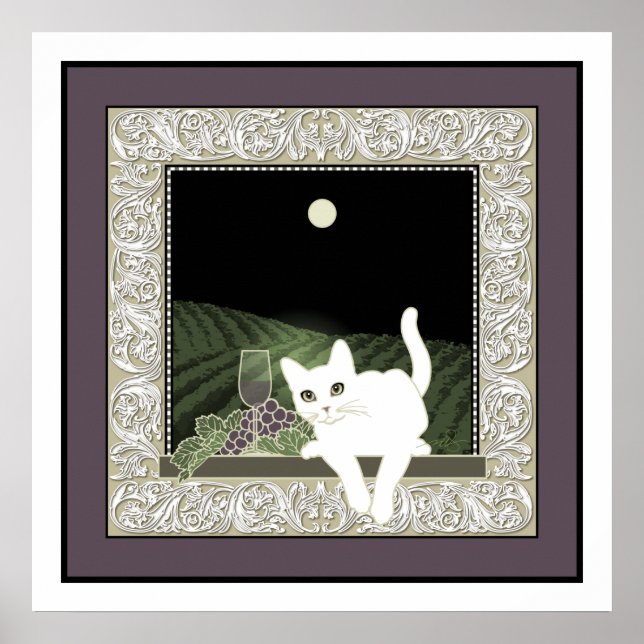 Chatta Blanc, Vin et la Lune Poster (Framsidan)