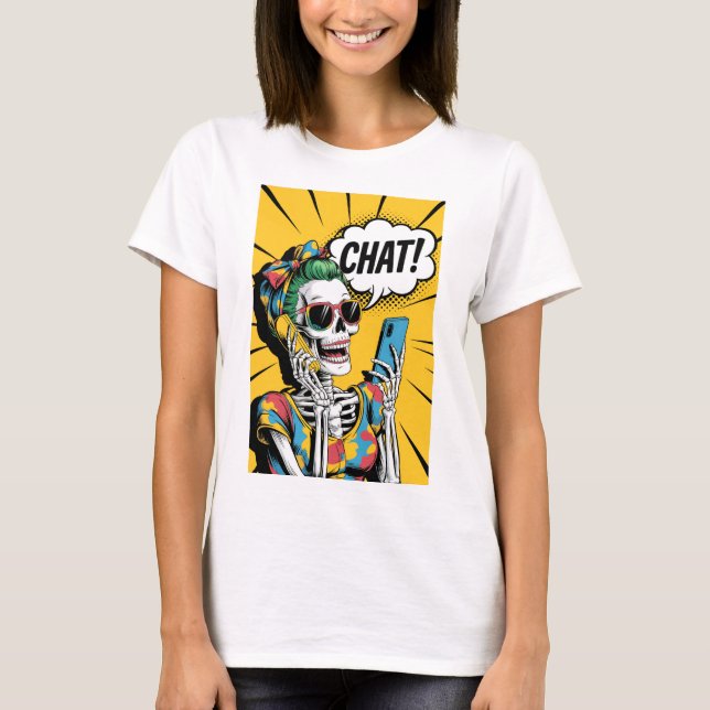 Chatta för leksaksskaleton - Klassisk poppkonst T Shirt (Framsida)