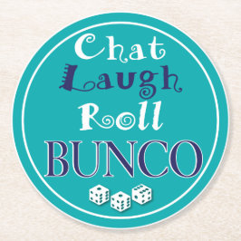 Chatta Laugh Roll Bunco Dice Party Girls Underlägg Papper Rund