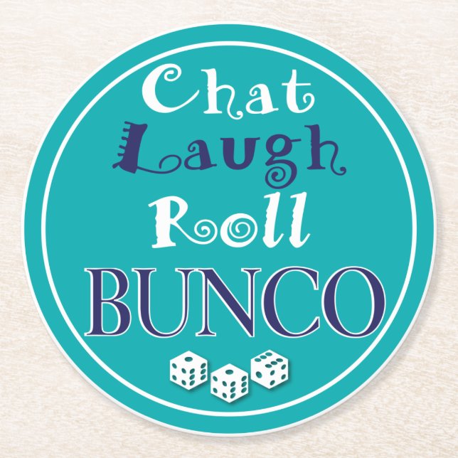 Chatta Laugh Roll Bunco Dice Party Girls Underlägg Papper Rund (Framsidan)