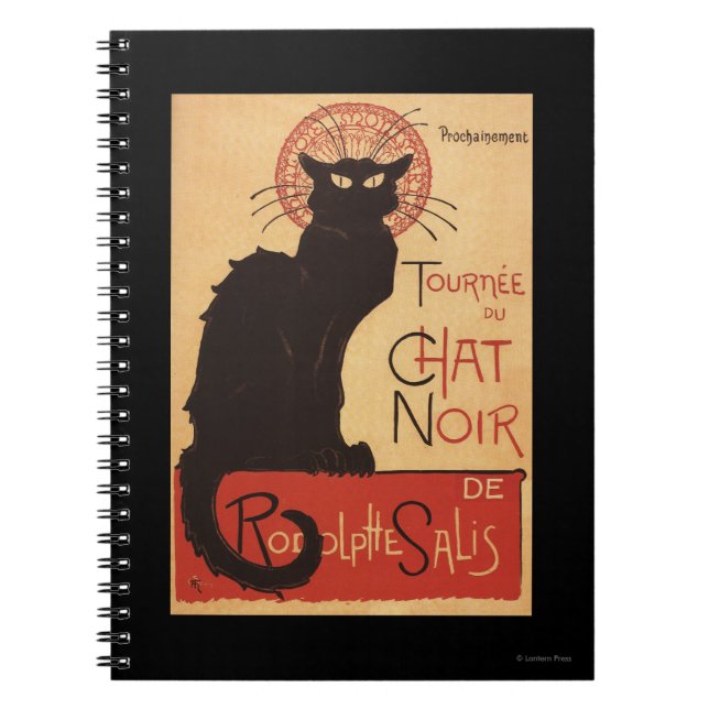 Chatta Noir Cabaret Troupe Black Cat Promo Poster Anteckningsbok (Framsidan)
