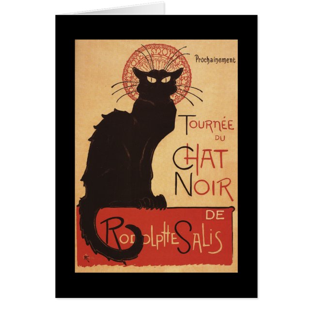 Chatta Noir Cabaret Troupe Black Cat Promo Poster Hälsningskort (Framsidan)