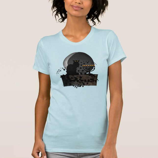 Chatta Noir Chanukah med Menorah T-shirt (Framsida)